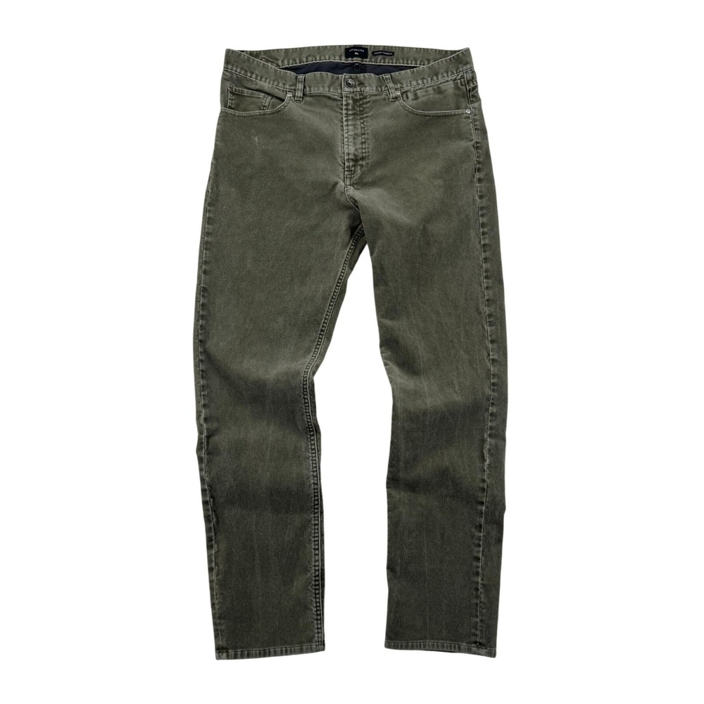 Quiksilver Kracker Cord Corduroy Pants Mens 36 Olive Green Straight Tapered Fit